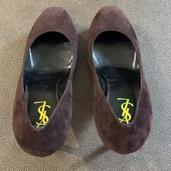Yves Saint Laurent (YSL) Tribute Brown Suede Pumps - Picture 2 of 12
